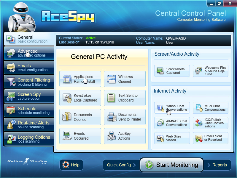Дизайн интерфейса для AceSpy