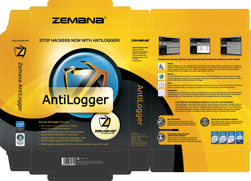Real boxshot design for Zemana AntiLogger