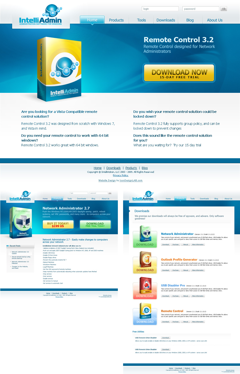 Дизайн сайта для IntelliAdmin