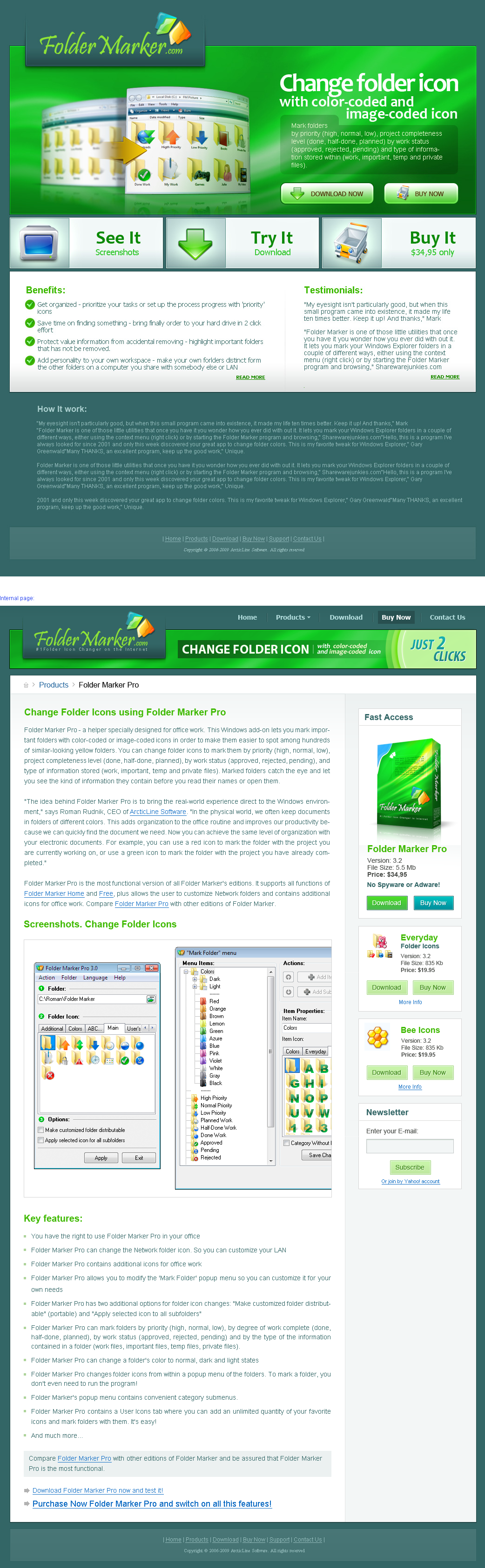 Дизайн сайта для Folder Marker