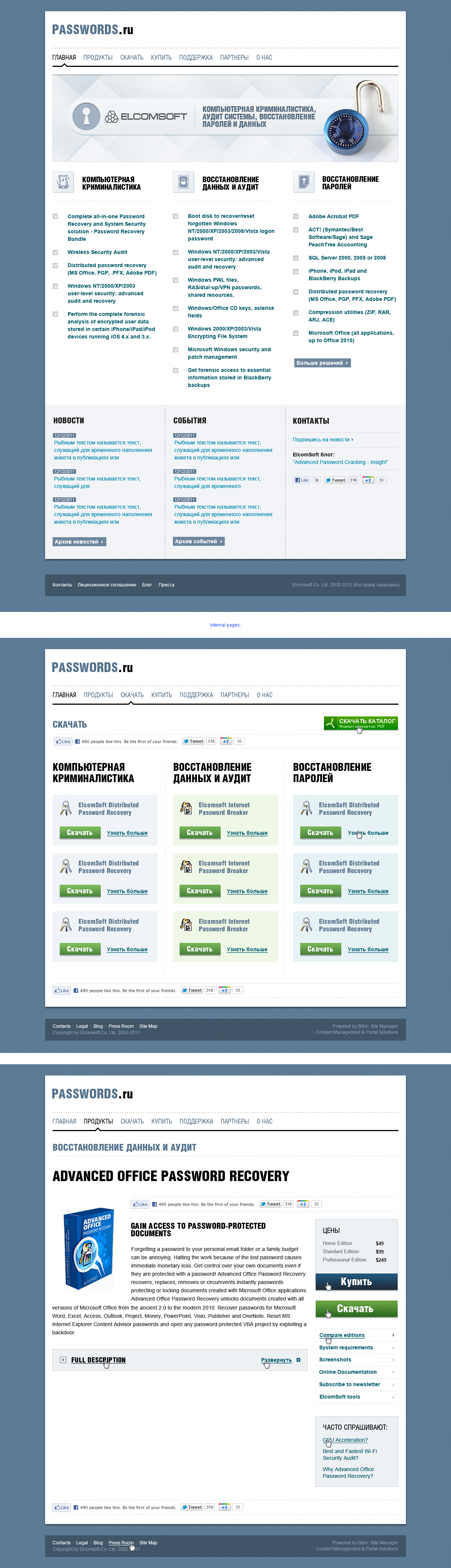 Website Design for Passwords.ru