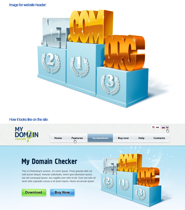 Дизайн картинки в шапку сайта для My Domain Checker