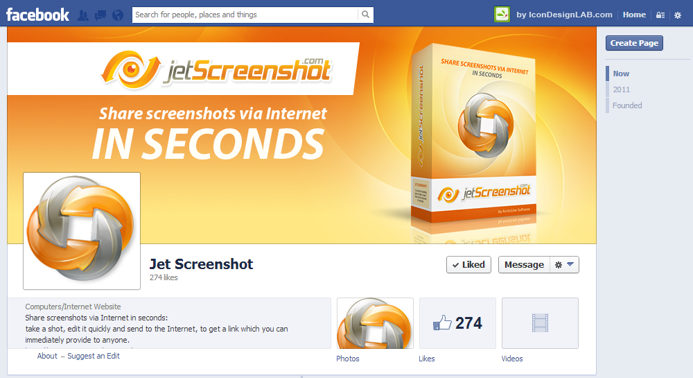 Facebook Page Design for Jet Screenshot